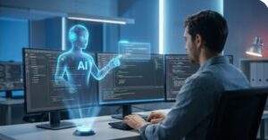 클라우드 서버와 온디바이스 NPU 칩셋의 데이터 처리 방식 및 보안성 비교 일러스트