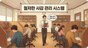관리형 독서실 제공 영양 만점 급식 도시락과 영단어 암기 노트 일러스트.