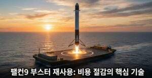 바다 위 드론쉽에 수직 착륙 성공하는 스페이스X 팰컨9 1단 부스터, 로켓 재사용 기술 현장