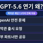 OpenAI GPT-5.6 출시 연기 실제 이유 3가지에 대한 심각한 질문들을 시각적으로 표현한 이미지. 안전 문제와 백악관 개입으로 인한 지연을 상징합니다.