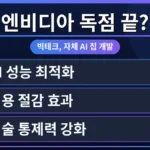 엔비디아 AI 칩 가격 부담을 줄이기 위해 오픈AI와 스페이스X가 자체 개발한 칩들이 경쟁하는 모습. 새로운 AI 칩 시장의 변화와 한국에 미칠 영향을 시각적으로 표현.