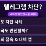 한국 지도 위에 텔레그램 앱이 열린 스마트폰이 놓여있고, 텔레그램 접속 오류 발생 시 VPN으로 해결 안될 때 대처법을 찾는 사용자들의 불안감을 시각적으로 표현한 이미지. 안전한 사용 방법을 모색하는 모습을 담고 있다.