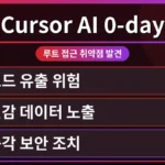 Cursor AI 0-day 취약점으로부터 코드를 안전하게 보호하는 과정을 시각화한 이미지입니다. 최신 Cursor AI 보안 업데이트 적용 방법을 통해 개발 환경을 안전하게 유지하는 중요성을 강조합니다.