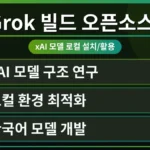 Grok 빌드 오픈소스 출시를 알리는 배너 이미지. xAI 모델의 로컬 설치 과정을 시각적으로 표현하며, 개발 환경 설정과 활용 방법을 강조합니다.