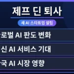 제프 딘의 구글 퇴사 후 새로운 AI 스타트업 설립 소식과 한국인들의 높은 관심 배경을 시각적으로 표현한 이미지. 구글 딥마인드 핵심 인물의 행보에 대한 궁금증을 자극합니다.