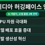 엔비디아 허깅페이스 인수가 초보 개발자에게 미치는 영향을 시각화한 이미지로, 두 회사의 로고가 합쳐지며 새로운 개발 환경이 열리는 모습을 묘사합니다.